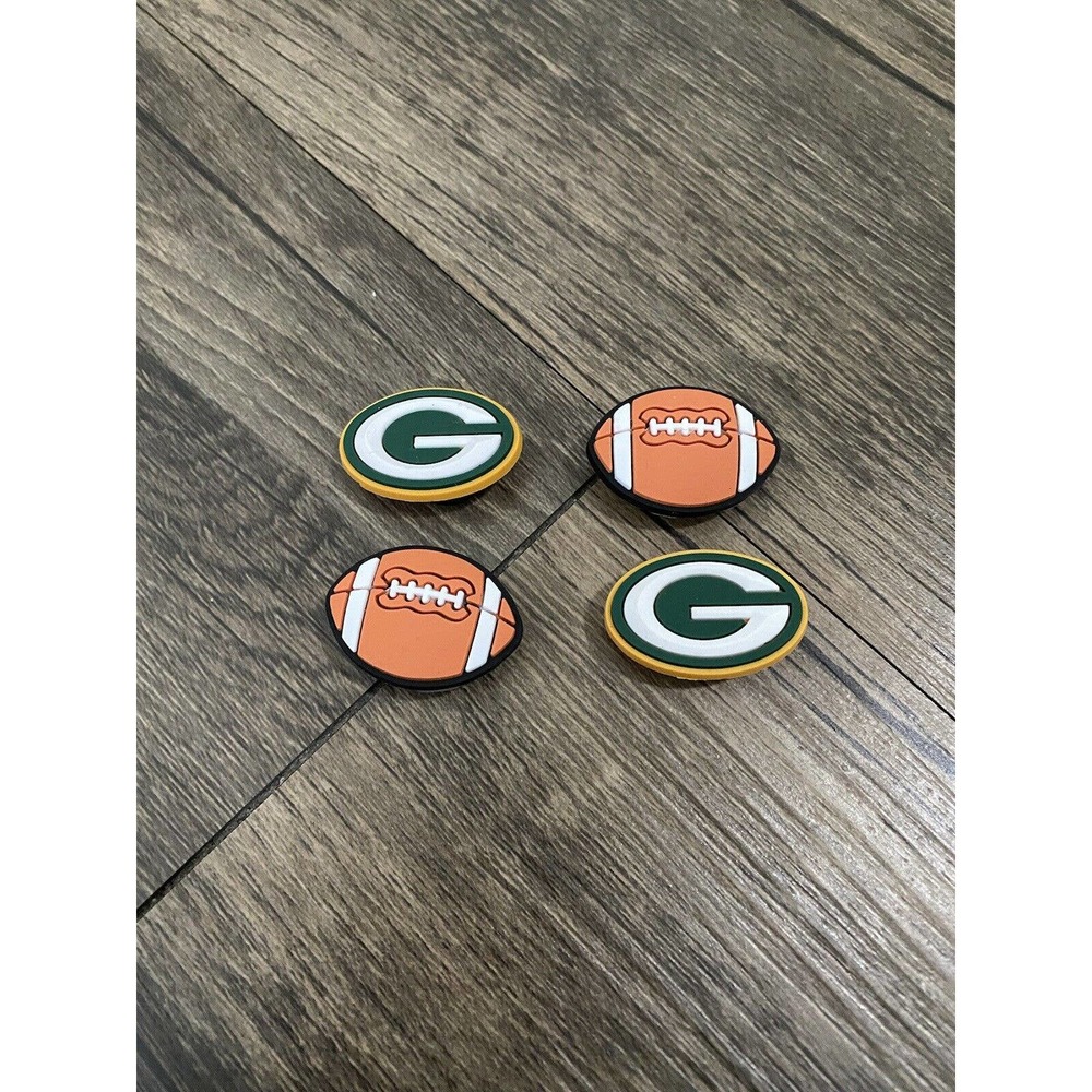 Green Bay Packers Football Team Sports Charm For Crocs Shoe Charms - 4 Pieces